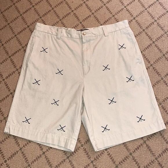 Berle stone khaki-style shorts embroidered golf clubs NWOT 38 - Picture 1 of 7